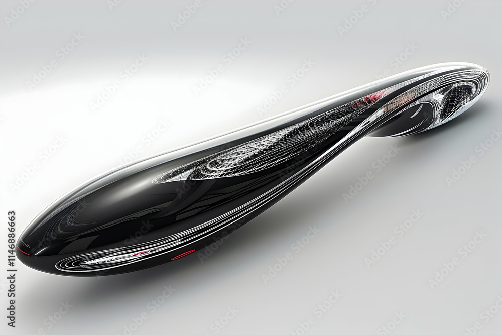 A sleek, futuristic design resembling a streamlined vehicle or object. A sleek, futuristic design resembling a streamlined vehicle or object.