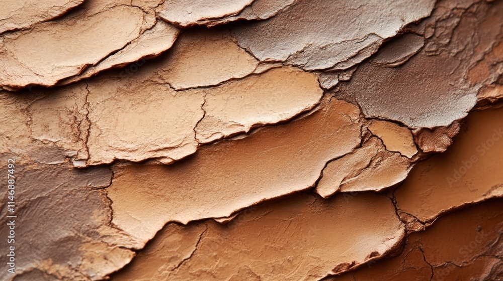 Naklejka premium Cracked earth tones makeup foundation texture