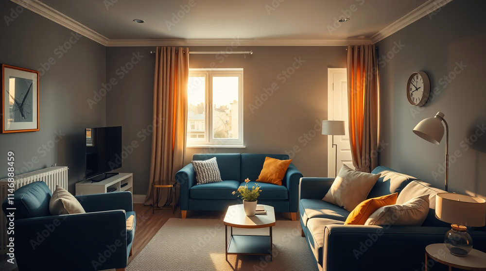Stylish and Efficient Electric Heater Radiator in a Living Room Setting, Perfect for Combating the Winter Chill in UK Homes Stylish and Efficient Electric Heater Radiator in a Living Room Setting, Perfect for Combating the Winter Chill in UK Homes