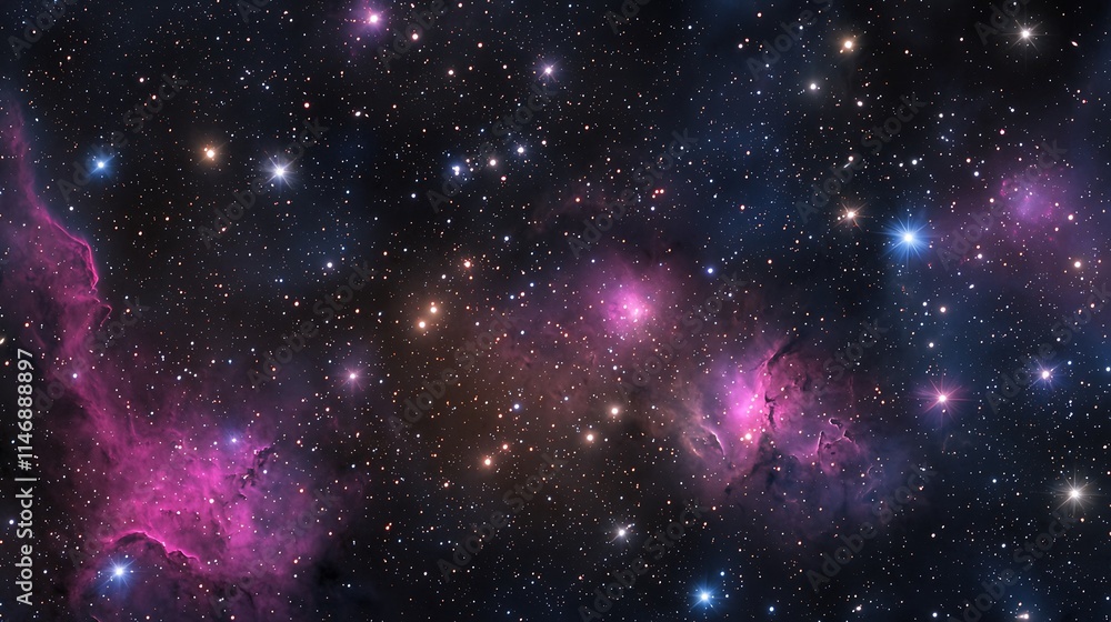 Fototapeta premium Vast Cosmic Nebula with Stars in a Mysterious Universe Scene