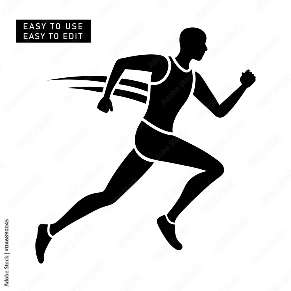 Obraz premium running man silhouette