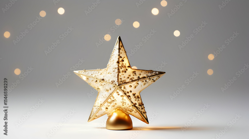 A decorative star-shaped lantern with a warm glow, surrounded by soft bokeh lights. A decorative star-shaped lantern with a warm glow, surrounded by soft bokeh lights.
