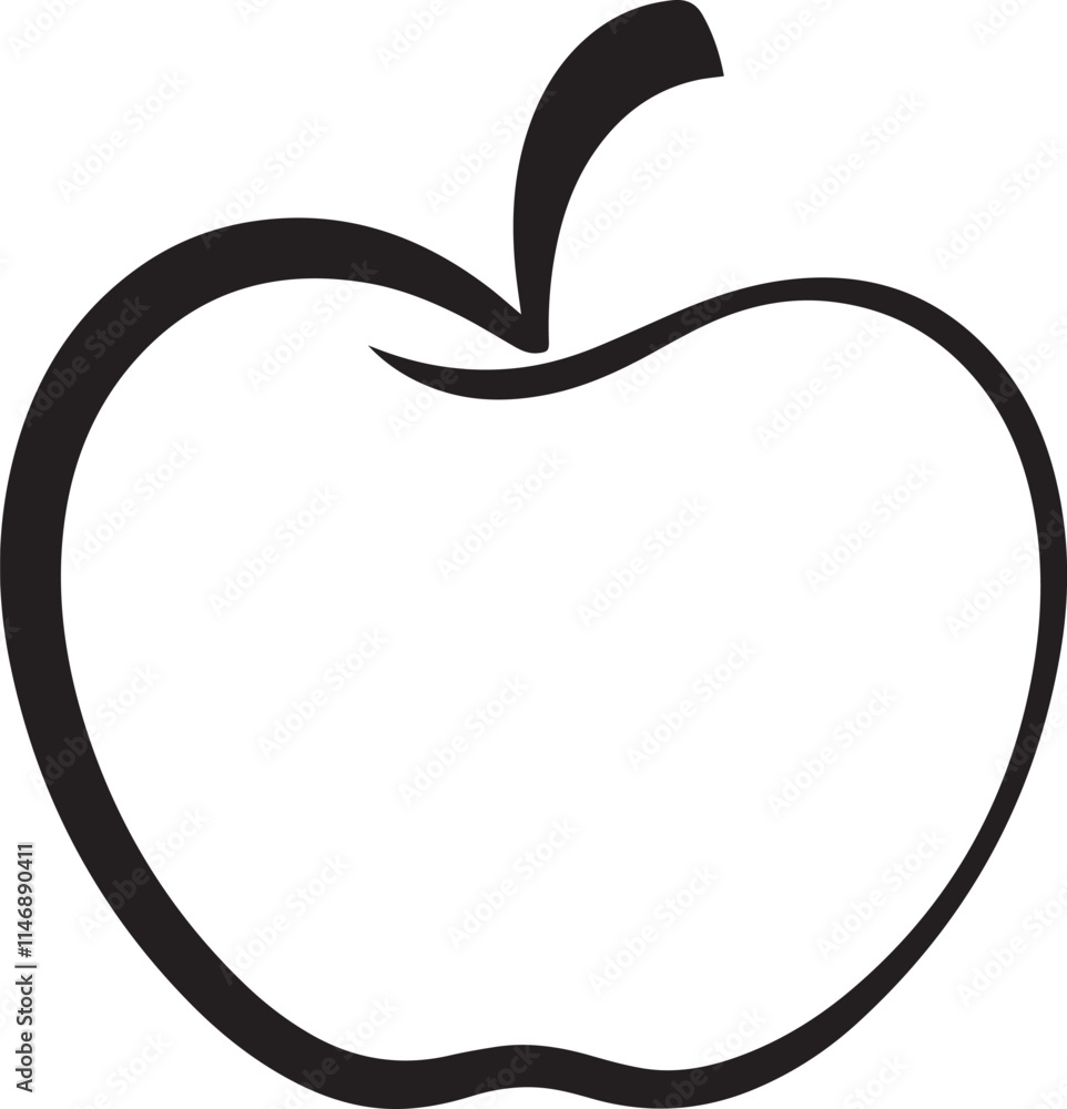 Unique Apple Icon Line Art Simple Black Drawing Perfect for Website Icons, App Design, and Branding Materials Unique Apple Icon Line Art Simple Black Drawing Perfect for Website Icons, App Design, and Branding Materials