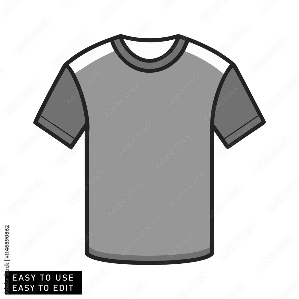 Grey t-shirt front and back mock-up isolated on white background Grey t-shirt front and back mock-up isolated on white background