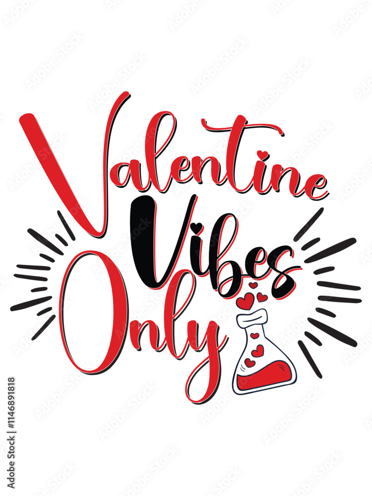 Fototapeta premium Valentine's day Typography and vintage, retro design