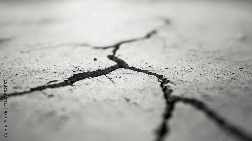 Fototapeta premium Cracked Earth Surface Showing Drought Texture