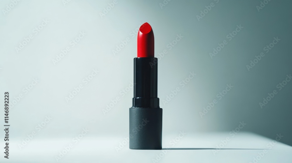 Minimalist Red Lipstick on Soft Background Minimalist Red Lipstick on Soft Background