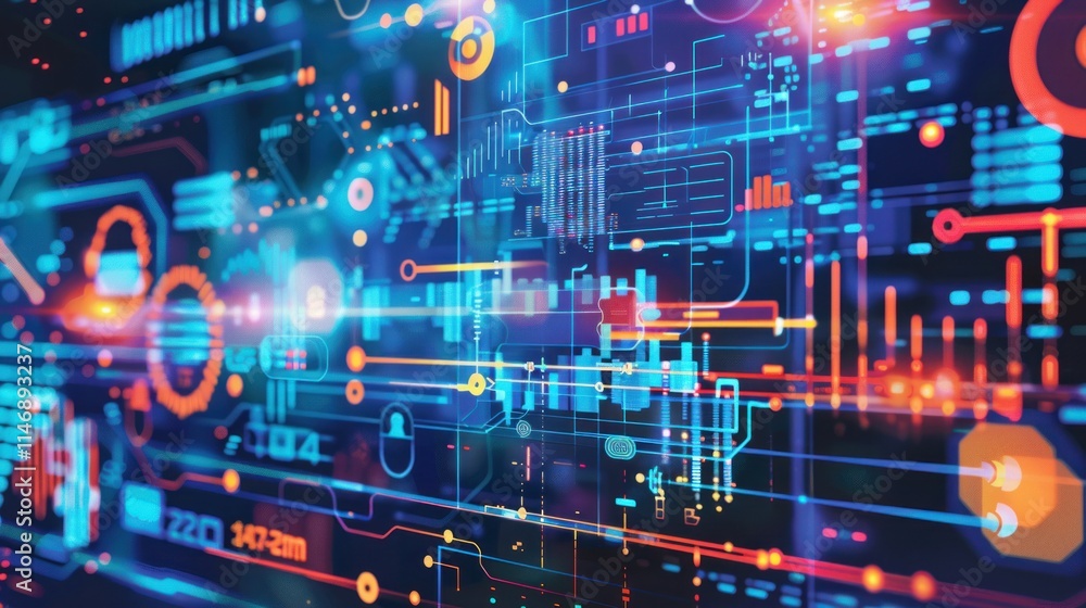 Abstract Digital Network: Futuristic Technology Interface Abstract Digital Network: Futuristic Technology Interface