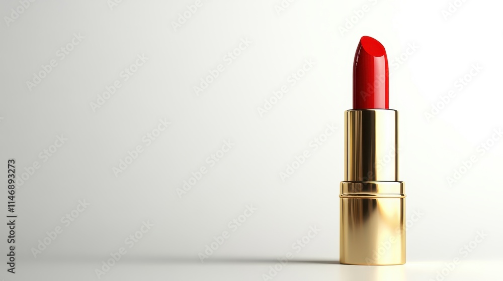 Glamorous Red Lipstick in Shiny Gold Tube Glamorous Red Lipstick in Shiny Gold Tube