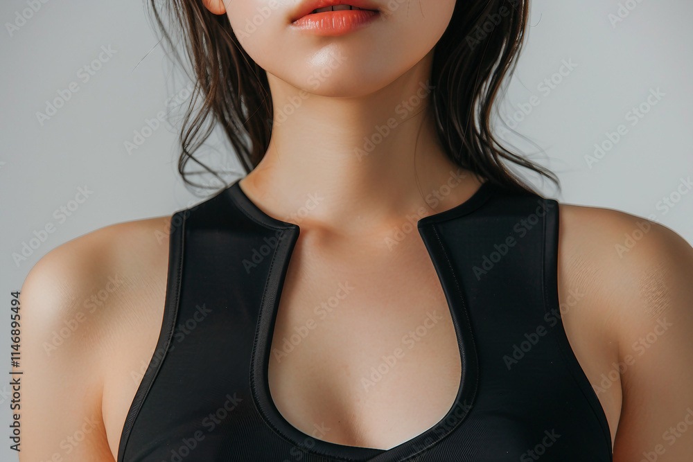 Fototapeta premium Generative AI Portrait Promoting Body Positivity Self-Acceptance Confidence and unhealthy Lifestyle