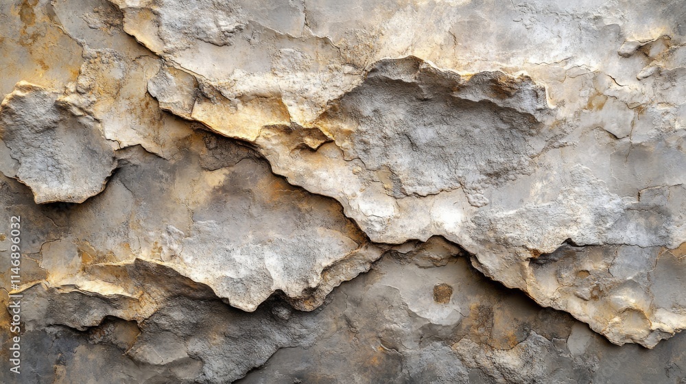 Fototapeta premium Abstract Gray and Gold Rock Formation Texture