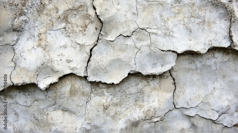 Cracked and Weathered Exterior Wall Surface Cracked and Weathered Exterior Wall Surface