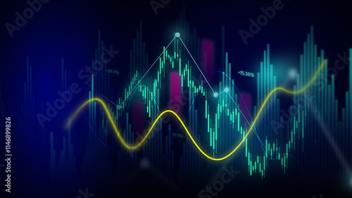 Abstract candlestick chart financial