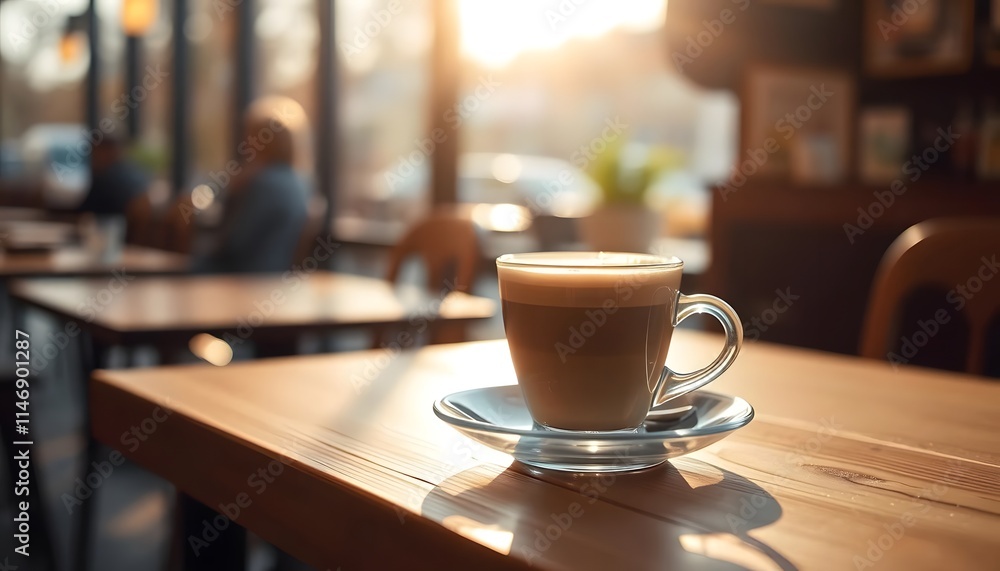 Sunrise Latte: A Moment of Tranquility in a Cozy Cafe Sunrise Latte: A Moment of Tranquility in a Cozy Cafe