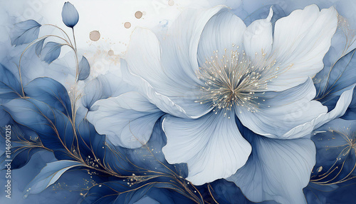 Papier dekoracyjny w kwiaty, jasna tapeta kwiatowa, abstrakcyjne tło kwiatowe, jasny, pastelowy kolor, puste miejsce na tekst