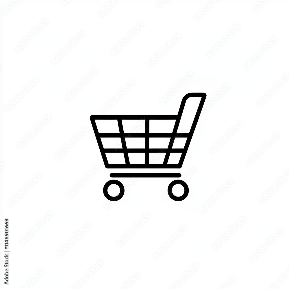 Vector illustration of simple shopping cart icon. Vector illustration of simple shopping cart icon.