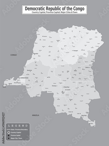 African Countries Geography Political map. Political map of country with capital, province or state capital, major cities and town.