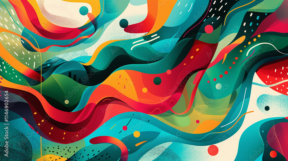 Obraz premium Dynamic and Vibrant Abstract Art with Flowing Colors