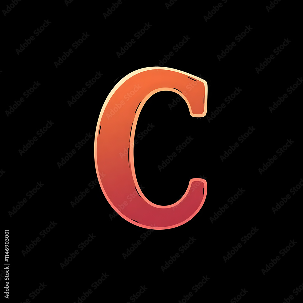 3d red letter c 3d red letter c