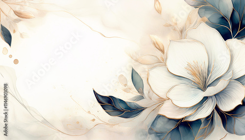 Papier dekoracyjny w kwiaty, jasna tapeta kwiatowa, abstrakcyjne tło kwiatowe, jasny, pastelowy kolor, puste miejsce na tekst