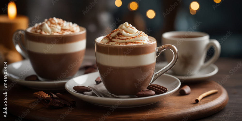 cup of cappuccino with chocolate cup of cappuccino with chocolate