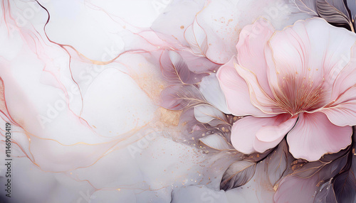 Tło kwiatowe, papier dekoracyjny w kwiaty, jasna tapeta kwiatowa, jasny, pastelowy kolor, kartka, puste miejsce na tekst lub zaproszenie