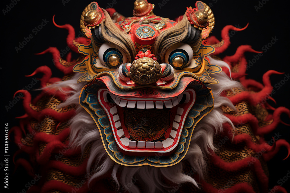 Traditional chinese carnival for new year lunar calendar celebration made with Generative AI tools Traditional chinese carnival for new year lunar calendar celebration made with Generative AI tools