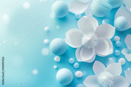 Background of soft white blue petals of Hydrangea or Hydrangea close-up