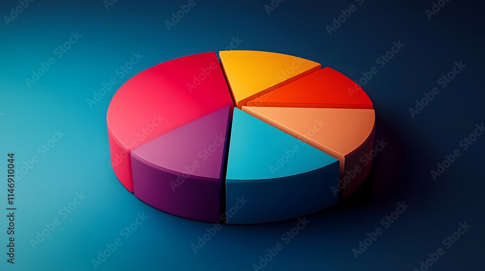 Obraz premium colourful_pie_chart_2D_high_detail