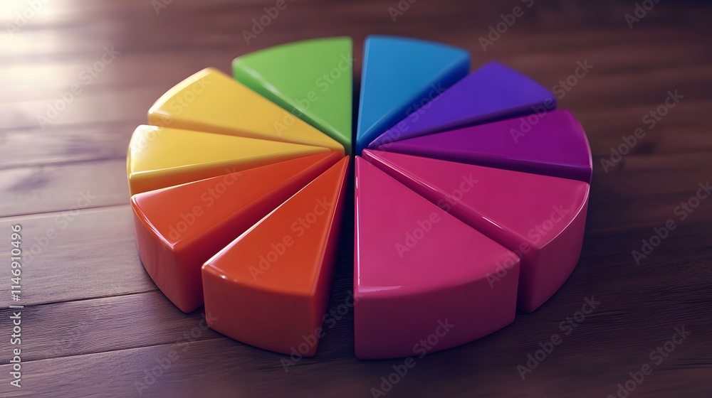 Obraz premium colourful_pie_chart_2D_high_detail