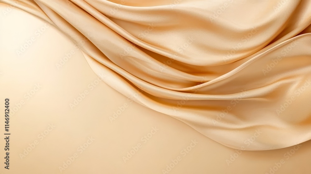 Fototapeta premium A close up of a beige fabric with folds and folds