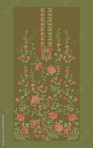 Indian Embroidery Neck and Border Design, Pattern, Patch, Embroidery Designs, Women Shirt Designs, Embroidery Allover Designs Embroidery Illustration, for Textile Clothing Design Manual artwork