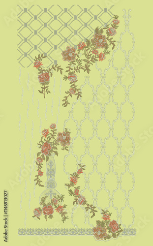 Indian Embroidery Neck and Border Design, Pattern, Patch, Embroidery Designs, Women Shirt Designs, Embroidery Allover Designs Embroidery Illustration, for Textile Clothing Design Manual artwork