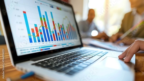 Business Data Analysis on Laptop Screen