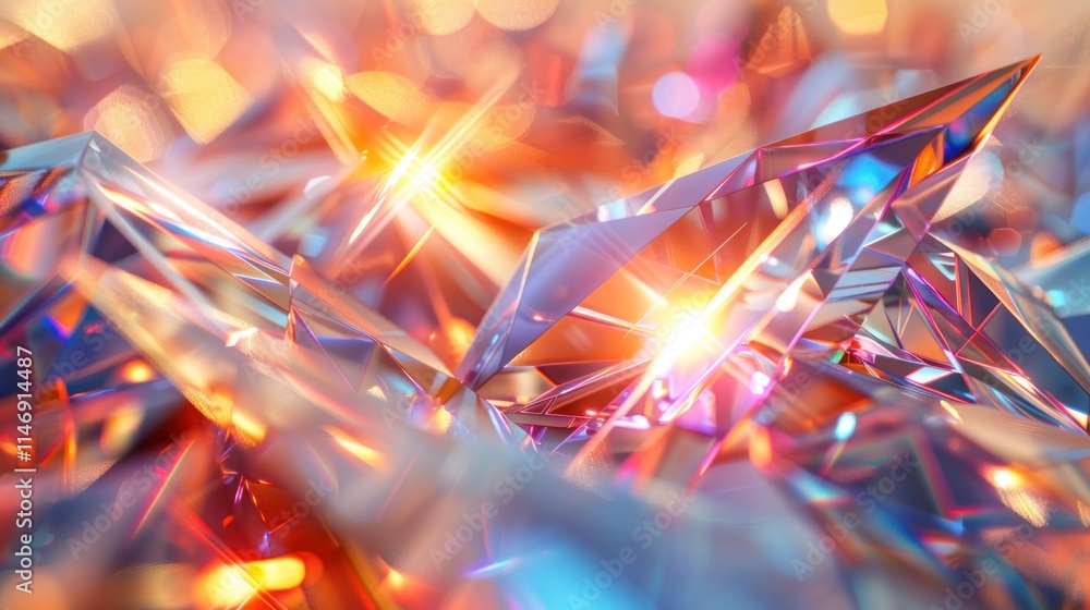 Abstract Crystal Cluster: A Symphony of Light and Color Abstract Crystal Cluster: A Symphony of Light and Color