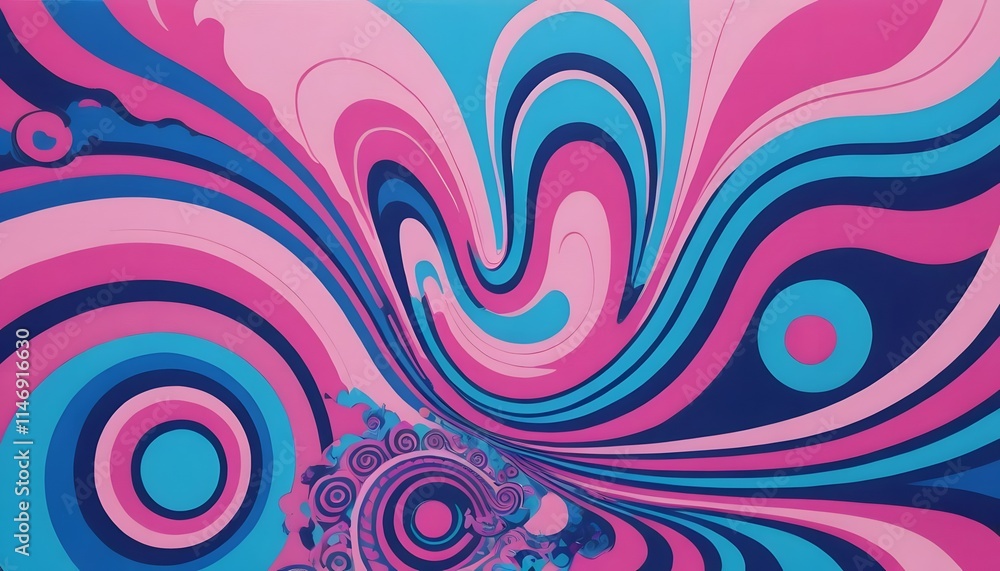 Abstract Swirls: A Symphony of Pink, Blue, and Navy Abstract Swirls: A Symphony of Pink, Blue, and Navy