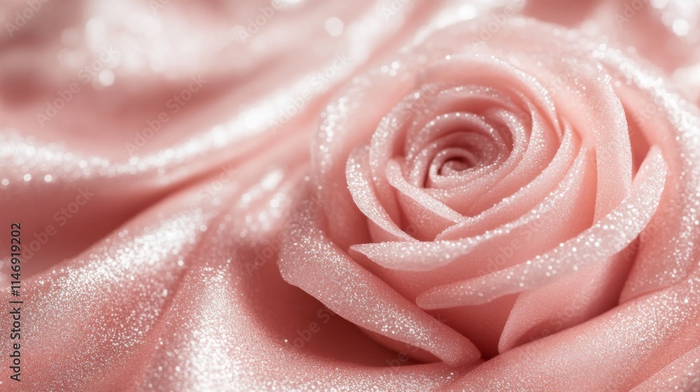 Glittering Pink Rose Close Up Soft Focus Image Glittering Pink Rose Close Up Soft Focus Image