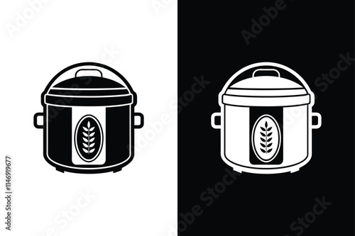 Slow cooker icon vector on White Background ,Vector Art Illustration on white background.