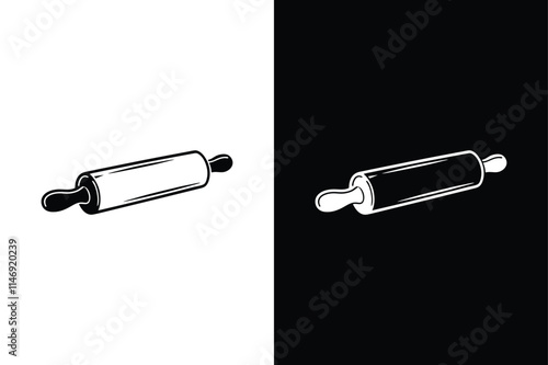 Rolling pin icon vector on White Background ,Vector Art Illustration on white background.