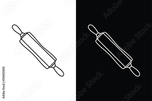 Rolling pin icon vector on White Background ,Vector Art Illustration on white background.