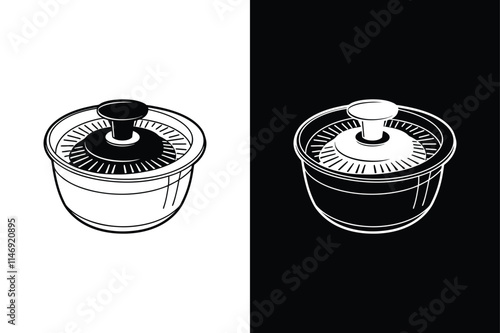 Salad spinner icon vector on White Background ,Vector Art Illustration on white background.