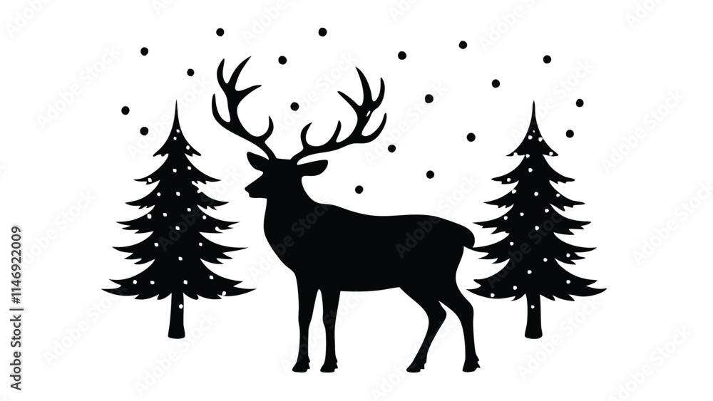 Reindeer Grazing in the Snow Reindeer Grazing in the Snow