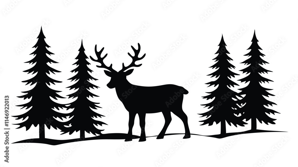 Reindeer Grazing in the Snow Reindeer Grazing in the Snow