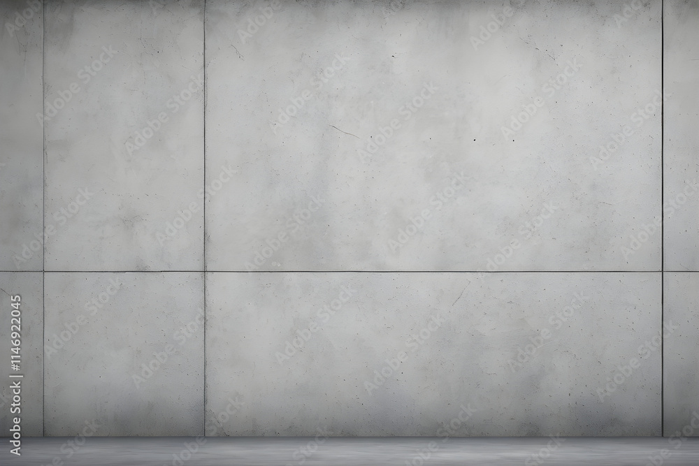 Fototapeta premium Empty concrete room with large wall and floor tiles