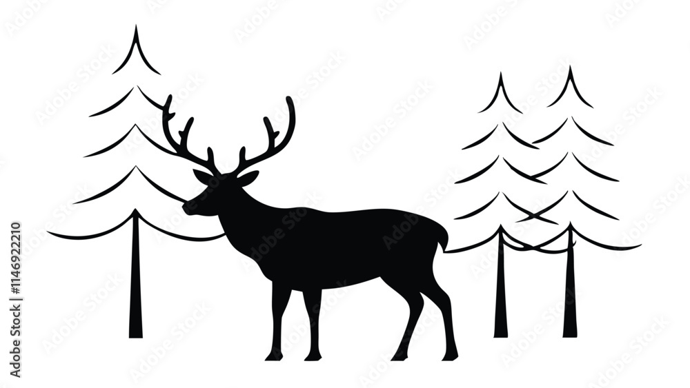 Reindeer Grazing in the Snow Reindeer Grazing in the Snow
