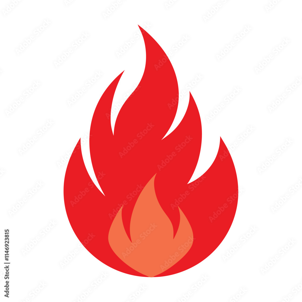 Abstract Red Flame Graphic - Fire and Heat Design Element. Burning Fire Flame Symbol on White Background vector illustration Abstract Red Flame Graphic - Fire and Heat Design Element. Burning Fire Flame Symbol on White Background vector illustration