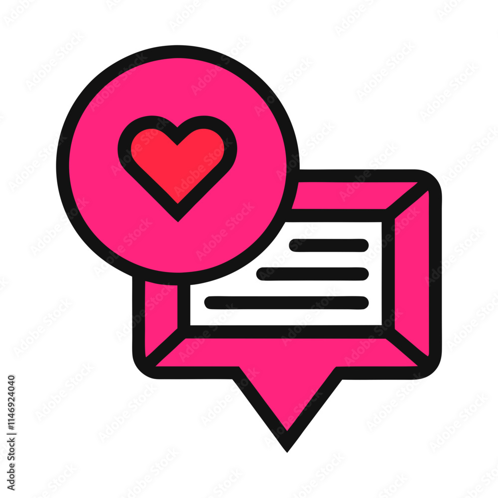 Love message linear icon vector Love message linear icon vector
