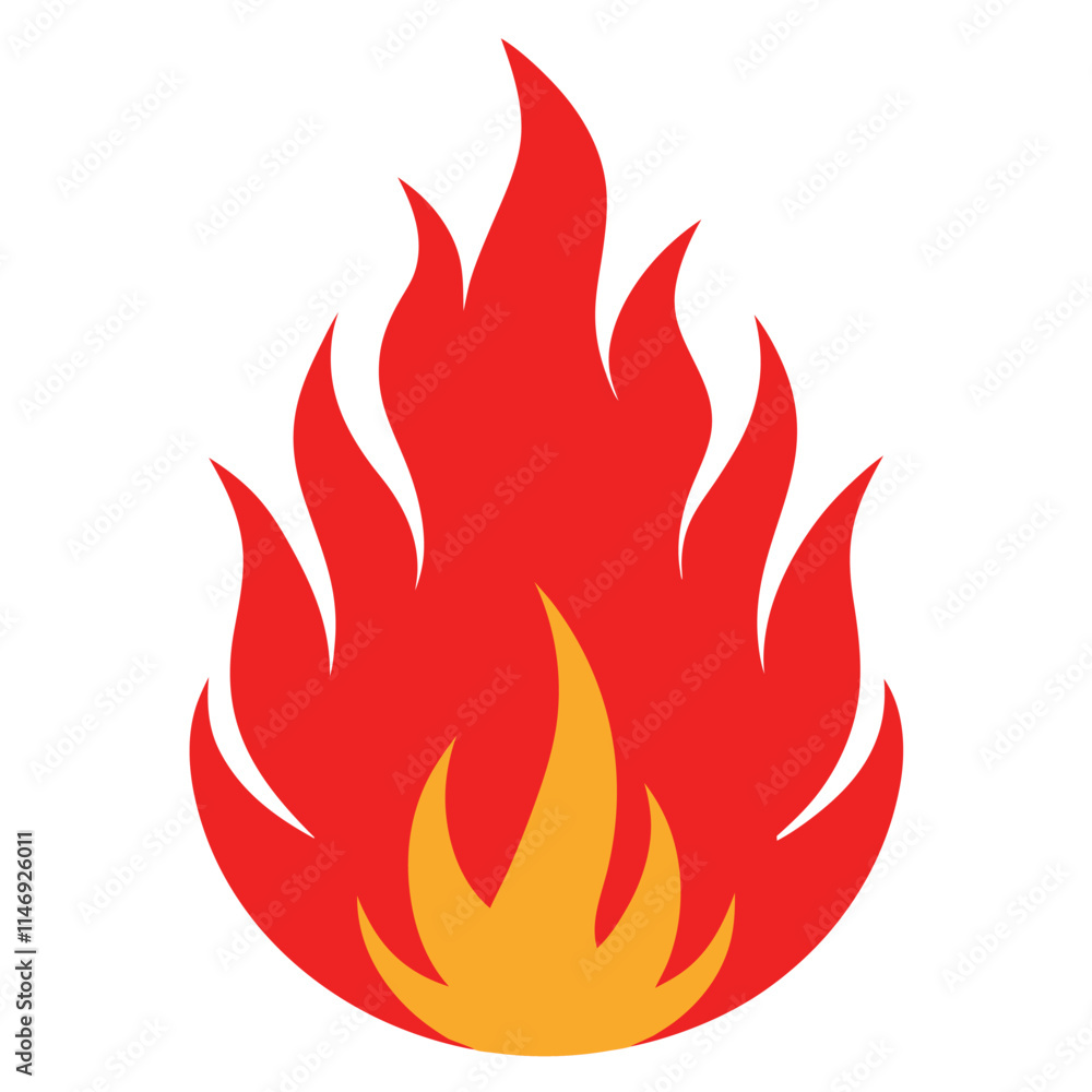Abstract Red Flame Graphic - Fire and Heat Design Element. Burning Fire Flame Symbol on White Background vector illustration Abstract Red Flame Graphic - Fire and Heat Design Element. Burning Fire Flame Symbol on White Background vector illustration