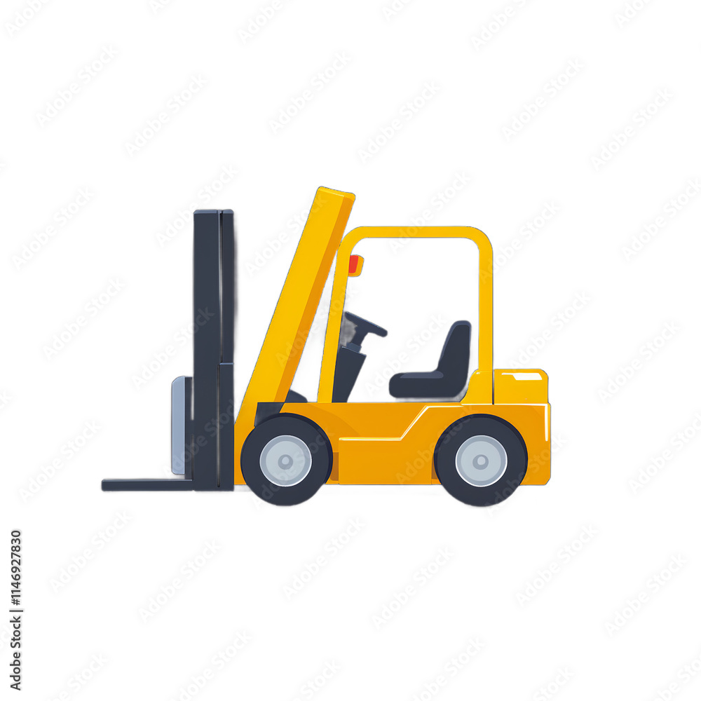 simple cartoon forklift used in factory and logistics vector illustration isolated transparent background simple cartoon forklift used in factory and logistics vector illustration isolated transparent background
