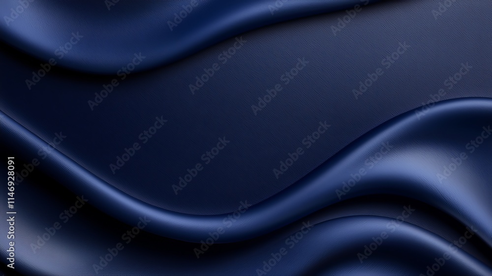 Fototapeta premium A dark blue satin background with wavy lines